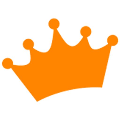 Solid orange crown with five rounded points on a transparent background.